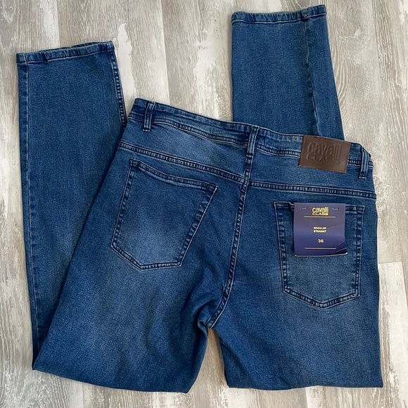 NWT Roberto Cavalli Class Regular Straight Distressed Denim Jean Pants - Picture 2 of 9